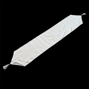 Pier 1 Table Runner Shimmery Silver with Tassels Like New